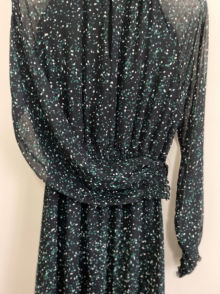 Uzun kollu şifon elbise - Görsel 3