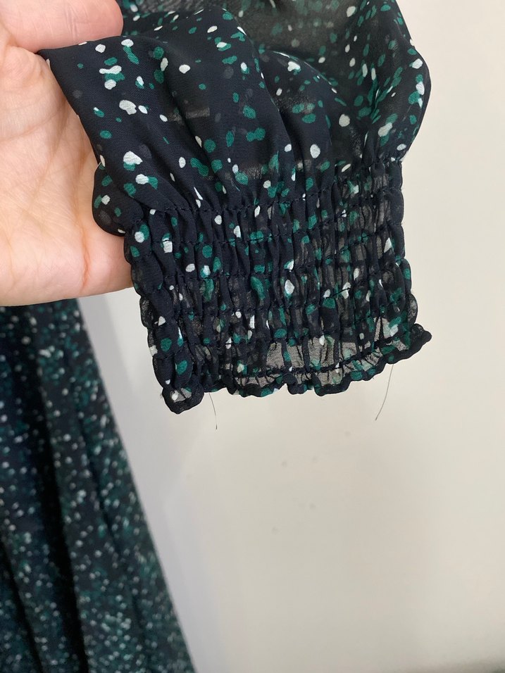 Uzun kollu şifon elbise - Görsel 4