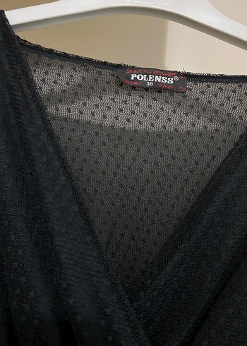 Siyah Uzun V Yaka elbise - Görsel 4