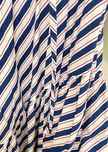 LCW Çizgili Pilili Uzun Kadın Elbise - Görsel 3