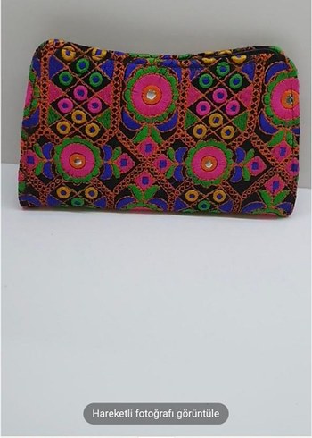 Renkli Nakışlı Bohem Kadın Portföy Çanta - Görsel 3