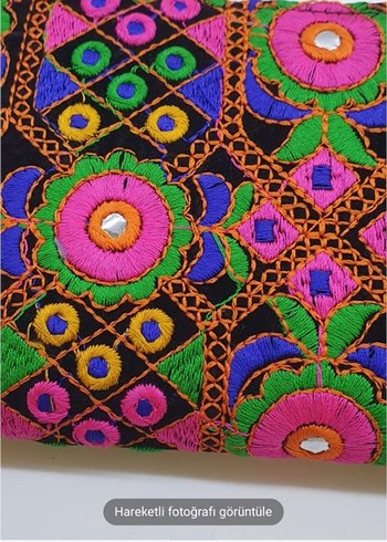 Renkli Nakışlı Bohem Kadın Portföy Çanta - Görsel 5