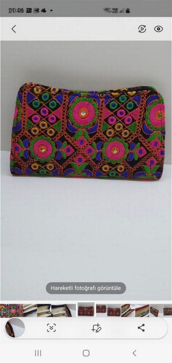 Renkli Nakışlı Bohem Kadın Portföy Çanta - Görsel 3