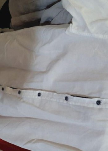 LCW Düğmeli Beyaz Erkek Kısa Kollu Pamuklu Keten Gömlek - Görsel 2