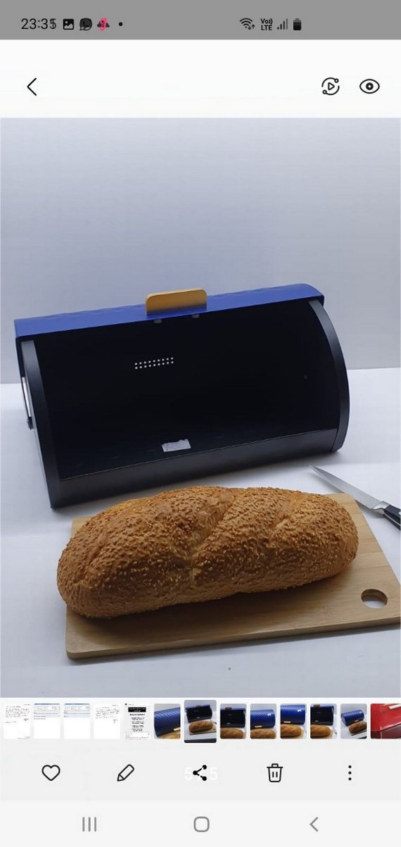 Karaca Koyu Mavi Ekmek Kutusu - Görsel 4