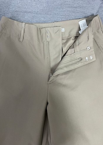 36 Beden bej kadın kumaş pantalon kemerli