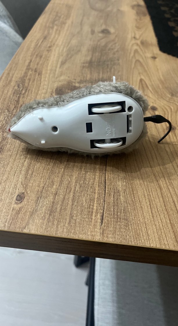 Kurmalı, peluş fare. Kedi oyuncağı - Görsel 3