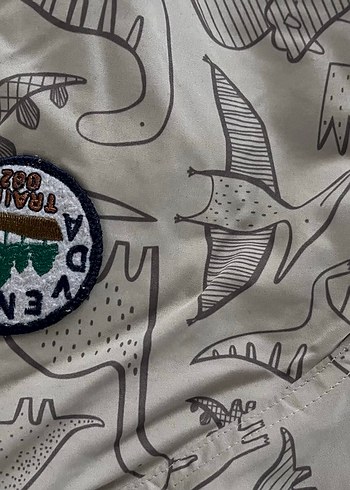 Gri Baskılı Erkek Çocuk Kürklü Ceket - Görsel 6