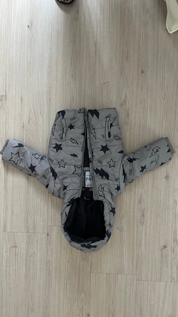 Gri Baskılı Erkek Çocuk Mont - Görsel 3