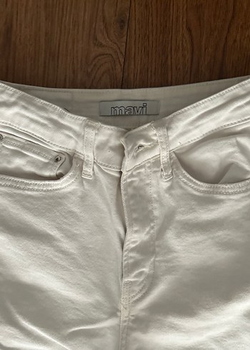 Beyaz Kadın Midi Boy Regular Fit Kot Pantolon - Görsel 2