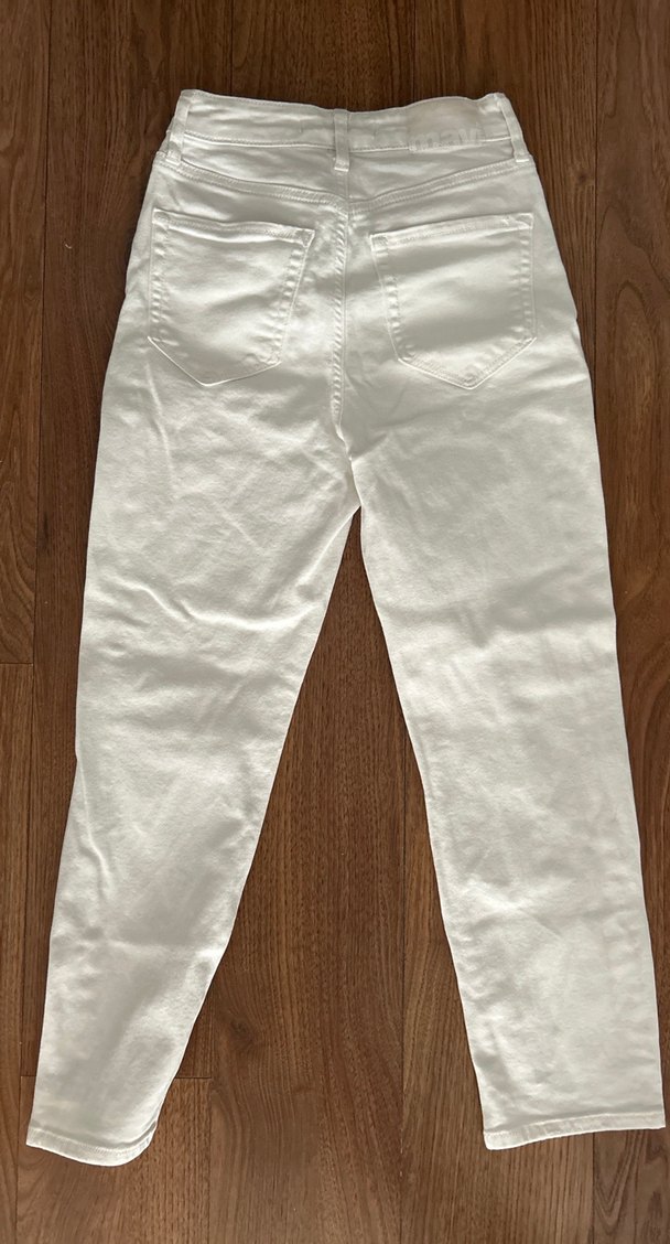 Beyaz Kadın Midi Boy Regular Fit Kot Pantolon - Görsel 3