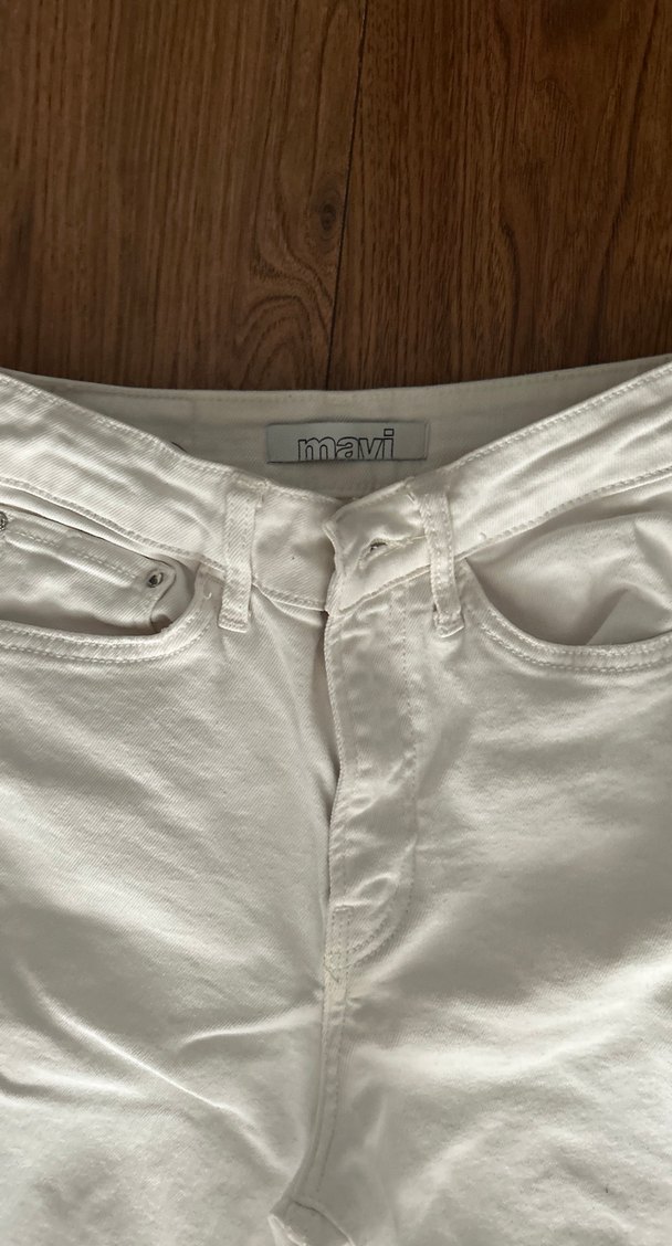 Beyaz Kadın Midi Boy Regular Fit Kot Pantolon - Görsel 2