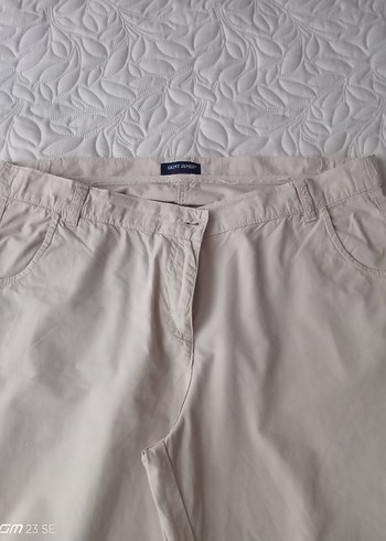 l Beden Bej Keten Mini Kadın Kumaş Pantolon