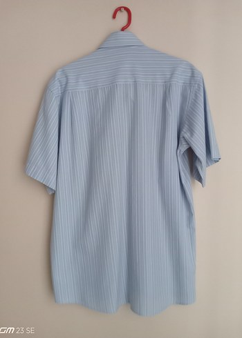 Diğer Mavi Kısa Kollu Minimalist Erkek Gömlek
