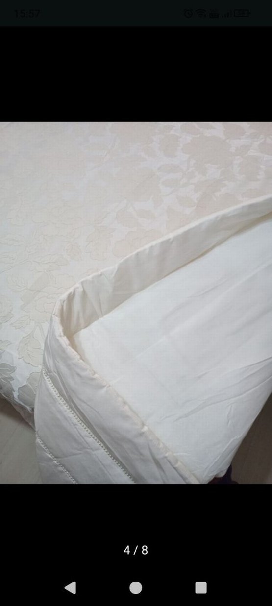 İşlemeli Beyaz Yatak Örtüsü - Görsel 3