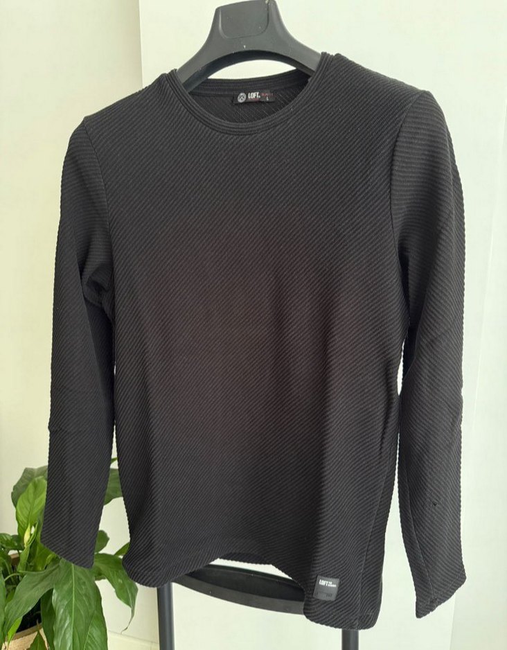 Siyah Erkek Triko Uzun Kollu Kazak - Görsel 2