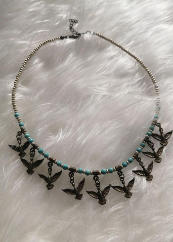 Bohem Tarz Turkuaz Boncuklu Kadın Kolye - Görsel 2