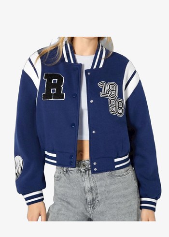 Bershka Mavi Kadın Bomber Ceket
