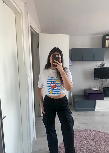 H&M Siyah kargo pantolon
