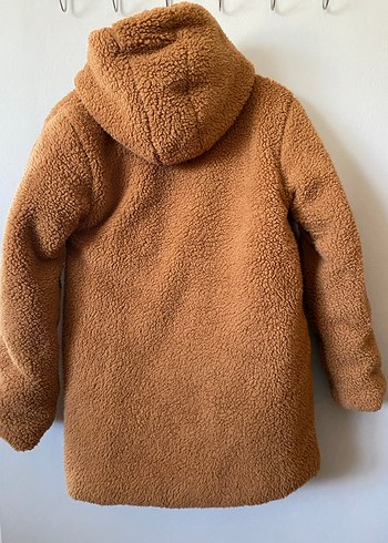 Kahverengi Midi Kadın Peluş Kaban - Görsel 7