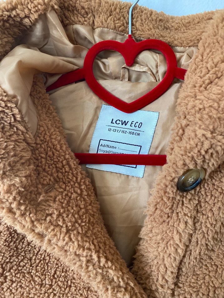 Kahverengi Midi Kadın Peluş Kaban - Görsel 5