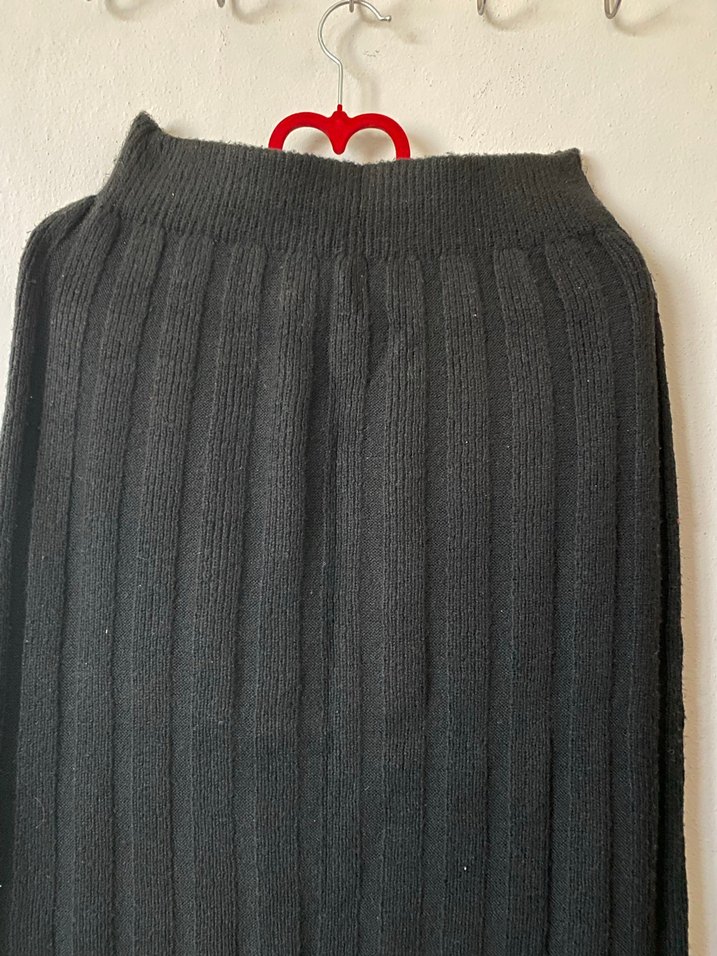 siyah örme etek - Görsel 3