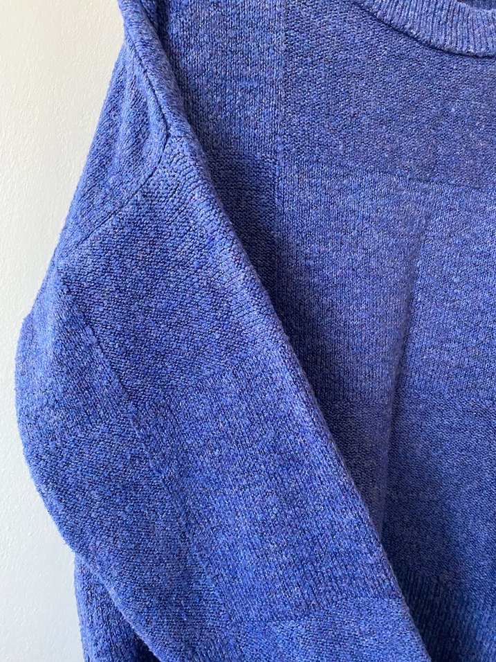 Mavi Örgü Kadın Yün Kazak - Görsel 5