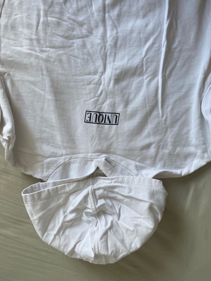 Beyaz Pamuklu Kapüşonlu Sweatshirt - Görsel 3