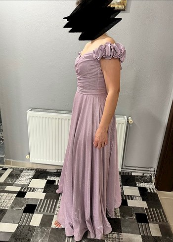 Kadın Lila Uzun Abiye Elbise - Görsel 2