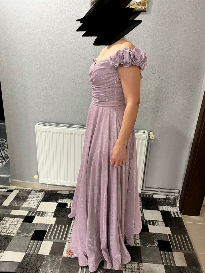 Kadın Lila Uzun Abiye Elbise - Görsel 2