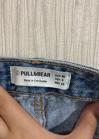 38 Beden Mavi Tie-Dye Loose Fit Kadın Jean
