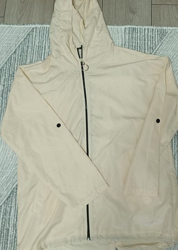 Bej Erkek Uzun Kollu Düğmeli Yağmurluk - Görsel 2