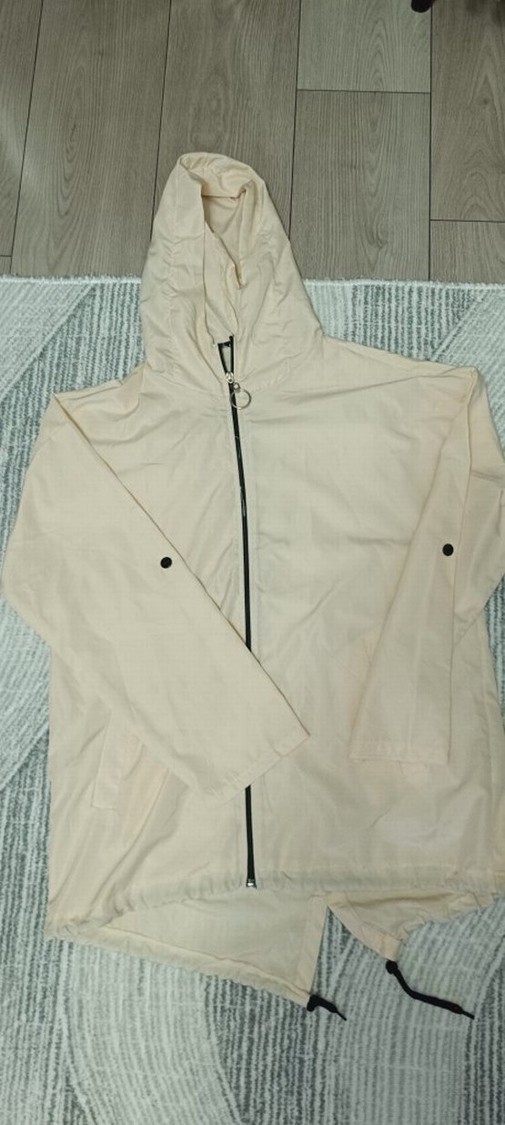 Bej Erkek Uzun Kollu Düğmeli Yağmurluk - Görsel 2