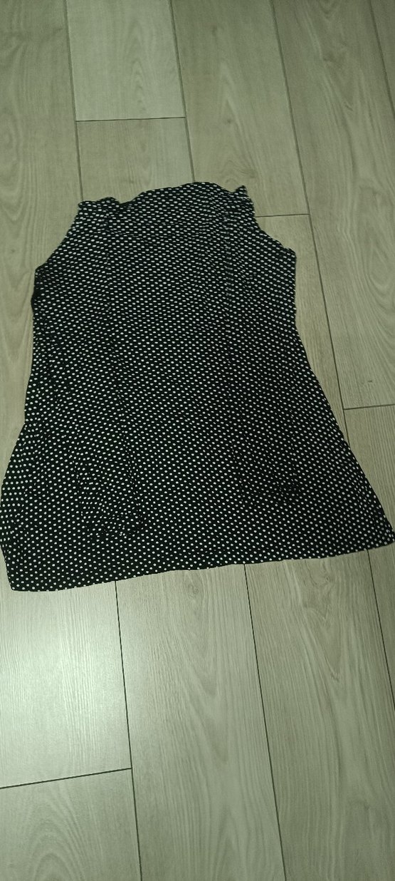 Puantiye Desenli Siyah Hamile Tunik - Görsel 3