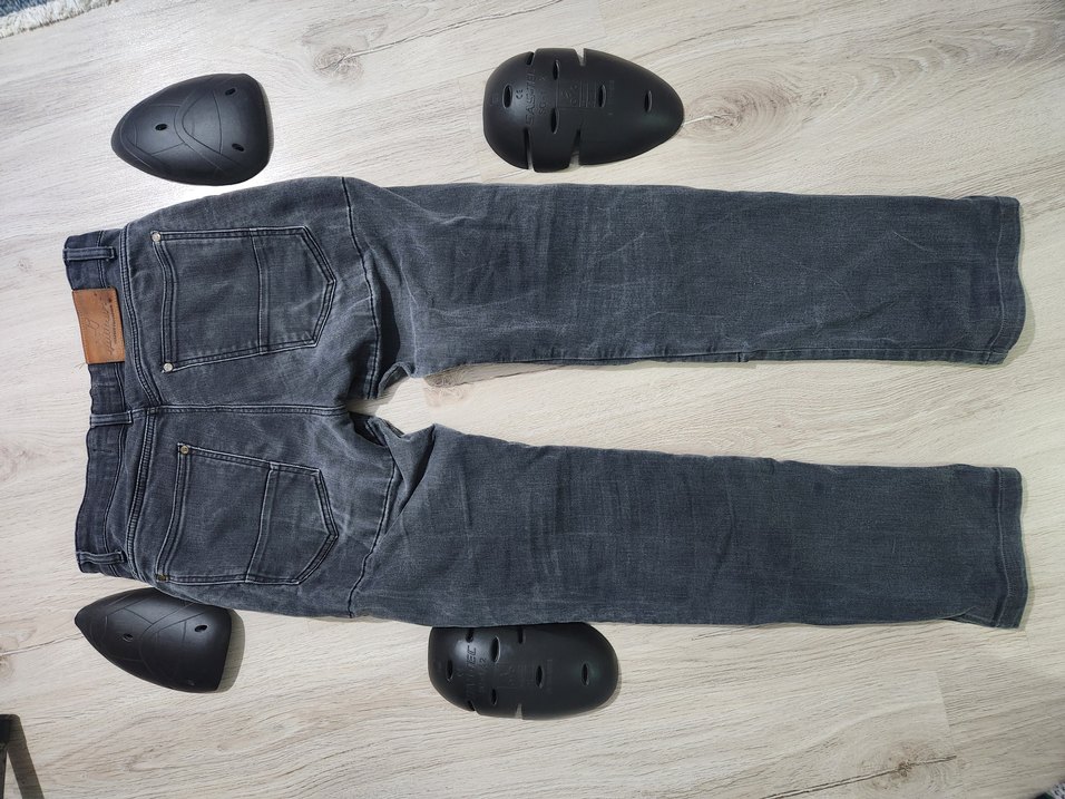 Gri Biker Stili Erkek DenimMotosiklet Pantolonu - Görsel 2