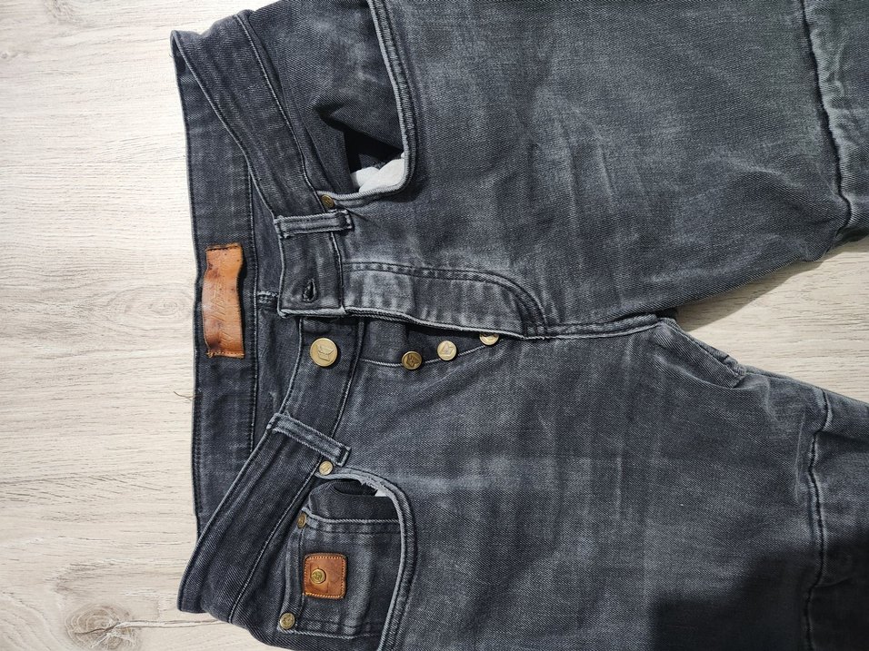 Gri Biker Stili Erkek DenimMotosiklet Pantolonu - Görsel 3