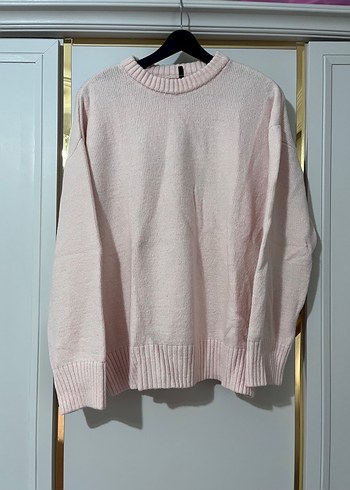 Pembe Oversize Triko Kadın Kazak
