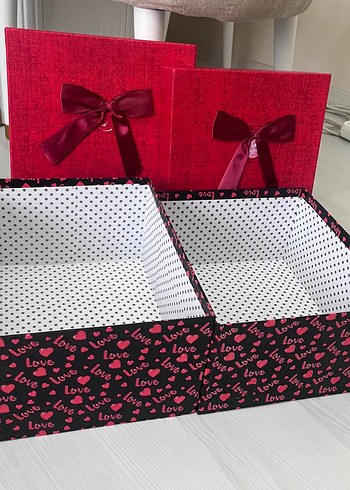 Parlak Bordo Hediye Kutuları 2li - Görsel 3