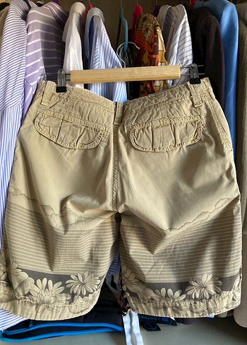 Zara Bej Relaxed Fit Midi/Bermuda Şort - Görsel 2