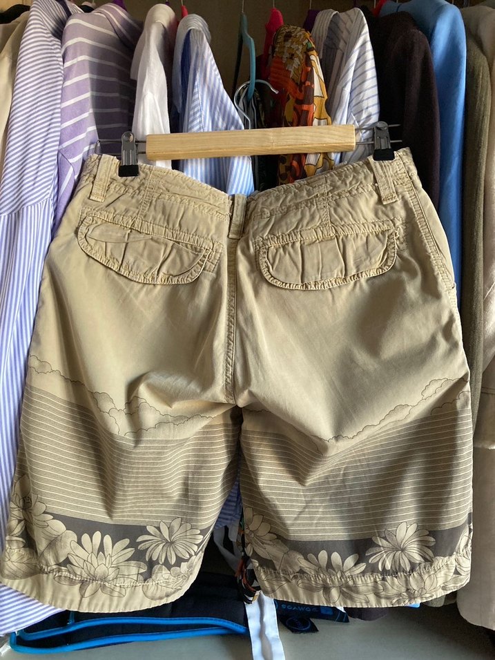 Zara Bej Relaxed Fit Midi/Bermuda Şort - Görsel 2
