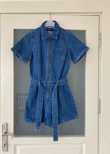 Aeropostale Kısa Kollu Lacivert Denim Tulum - Görsel 4