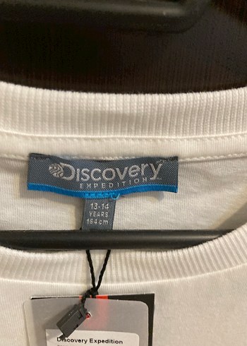 13-14 Yaş Beden Discovery Beyaz Baskılı erkek çocuk Tişört