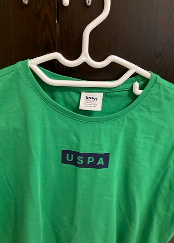 10 Yaş Beden USPA Baskılı Erkek Çocuk Yeşil Tişört