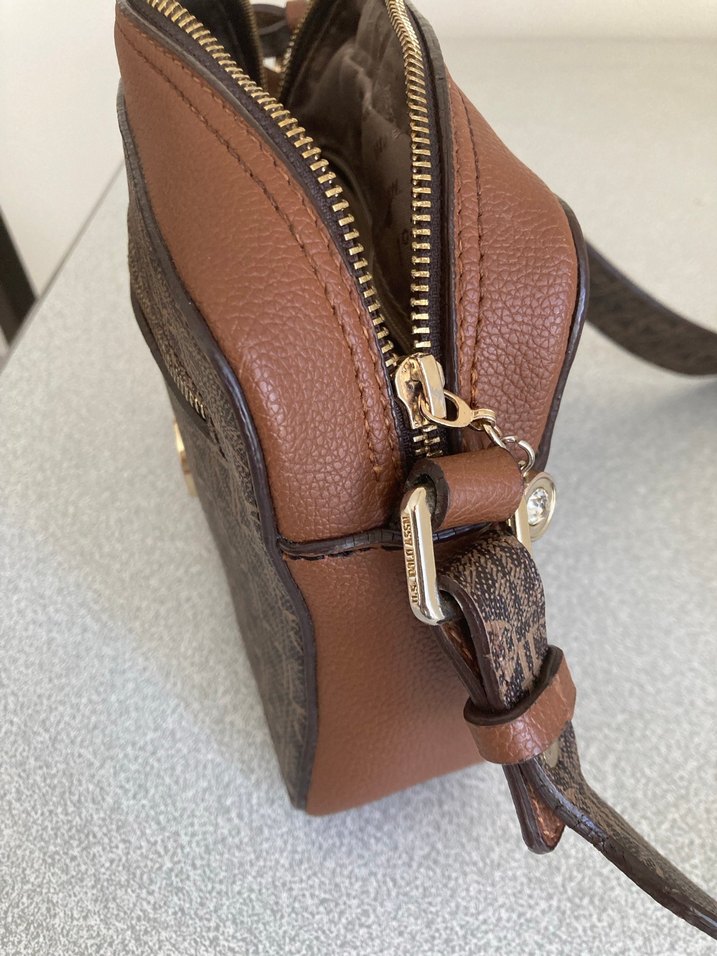 US Polo Kahverengi Baskılı Kadın Çanta.Orjinaldir Boynerden - Görsel 3