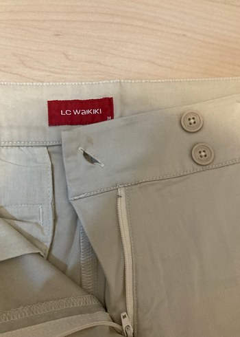 Bej Midi Kadın Kumaş Pantolon - Görsel 4