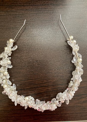 Bej Boncuklu Tarz Saç Aksesuarı - Görsel 2