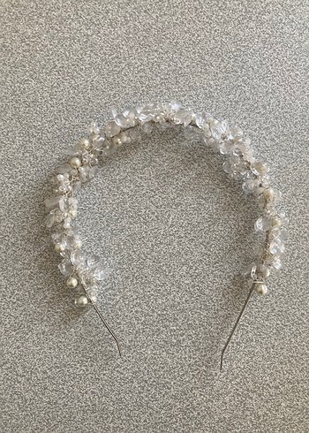 Bej Boncuklu Tarz Saç Aksesuarı - Görsel 3