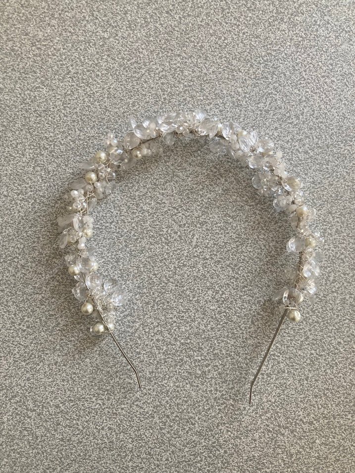 Bej Boncuklu Tarz Saç Aksesuarı - Görsel 3