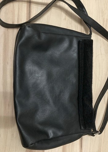 Siyah Deri Tokalı Kadın Çanta - Görsel 3