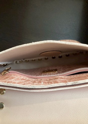 Deri Yılan Desenli Kadın Çanta . orijinal inci marka küçük boy - Görsel 5